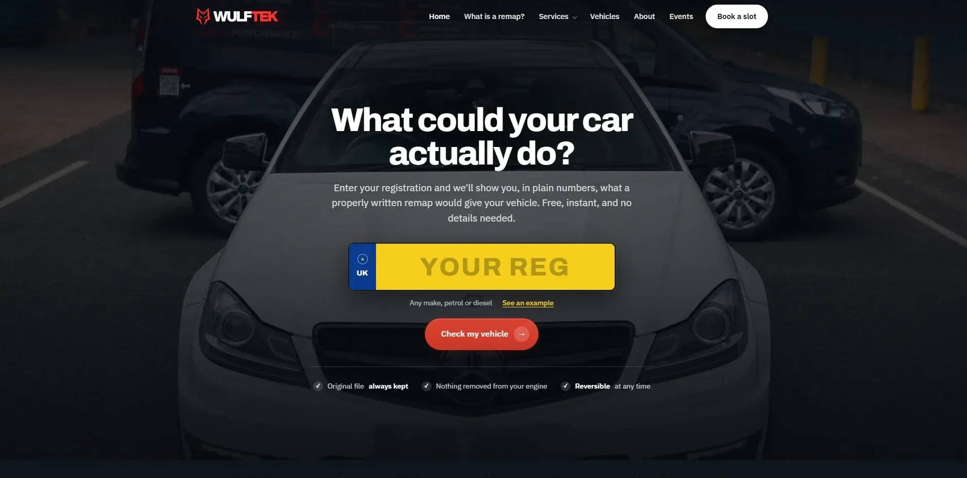 The WulfTek Tuning homepage after the rebuild.